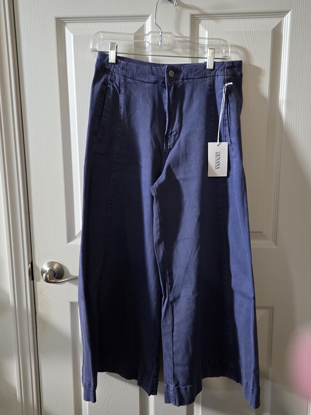 Zenana High-Rise Wide-Leg Pants in MERLIN Blue - Picture 9 of 11